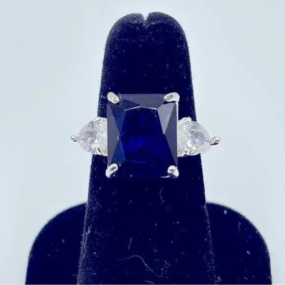 NWOT Charter Club Size 5 Ring with Faux Sapphire & CZ Accents - Picture 1 of 3